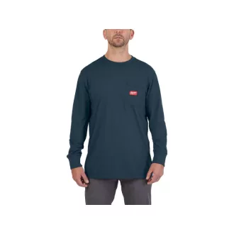 MILWAUKEE Langarm-T-Shirt mit Taschen, Blau WTLSBLUII XL