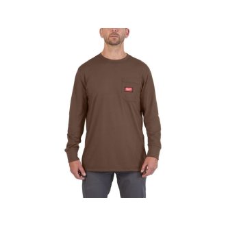 MILWAUKEE Langarm-T-Shirt mit Tasche Braun WTLSBRII L