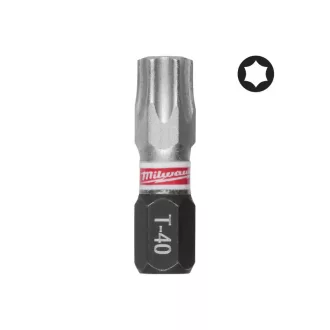 MILWAUKEE Bitspitze T40 x 25 mm Shockwave (3 Stück)
