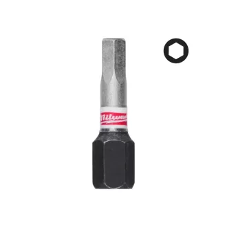 MILWAUKEE Bitspitze HEX 4 x 25 mm Shockwave (3 Stück)