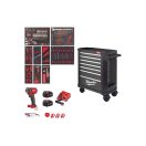 MILWAUKEE Werkzeugwagen 246-teilig, 7 Schubladen, 30"/78 cm, graphitgrau