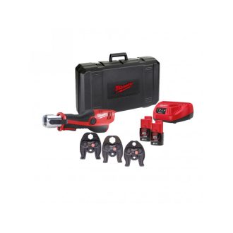   MILWAUKEE Akku-Hydraulikpresse M12 HPT-202C V-SET 15/22/28 mm (2 x 2,0 Ah Akku + Ladegerät)