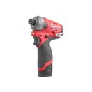 MILWAUKEE Akku-Schlagschrauber M12 FQID-202 x 1/4" HEX (2 x 2,0 Ah Akku + Ladegerät)