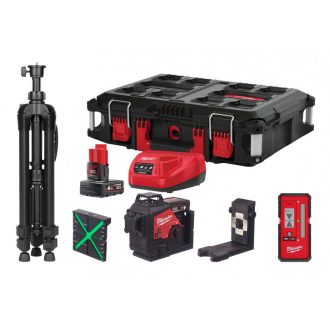   MILWAUKEE Akku-3-Ebenen-Laser-Kit M12 3PLKIT-401P (1 x 4,0 Ah Akku + Ladegerät)