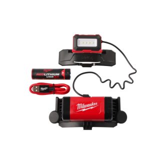   MILWAUKEE Wiederaufladbare Stirnlampe für BOLT Helm L4 BOLTHL-301 (1 x 3,0 Ah Akku + USB-Ladekabel)