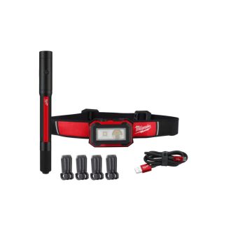   MILWAUKEE Akku LED Stirnlampe + Taschenlampe IR HL450PL250 TRUEVIEW™ (USB-Ladekabel)