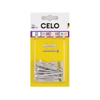   CELO MZ Universal-Kunststoffdübel 12 x 72 + 8,0 x 90 Holzschraube (2 Stück)