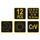 VOREL Schraubenschlüsselsatz 12-teilig 6-22 mm
