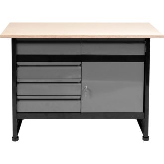  VOREL Werkbank mit Schrank, 5 Schubladen, 1 Tür, 1160 x 600 x 840 mm