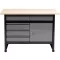 VOREL Werkbank mit Schrank, 5 Schubladen, 1 Tür, 1160 x 600 x 840 mm