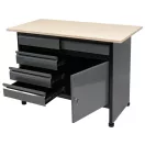 VOREL Werkbank mit Schrank, 5 Schubladen, 1 Tür, 1160 x 600 x 840 mm