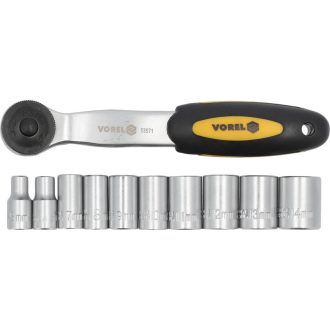 VOREL Steckschlüsselsatz 11-teilig 1/4" 5-14 mm CrV