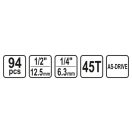 STHOR Steckschlüsselsatz 94-teilig 1/4", 1/2"