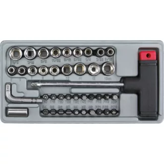   VOREL Bit- und Steckschlüsselsatz 41-teilig mit 1/4" T-Griff CrV