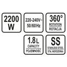 LUND Wasserkocher LED-Display 1,8 Liter 2200 W