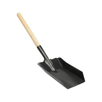 VOREL Kohlenschaufel 500 x 195 x 110 mm mit kurzem Holzgriff