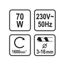 Bohrerschärfer 3-16 mm 70 W