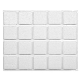   VOREL Selbstklebende, rutschfeste Möbelbeinpolster, quadratisch, weiß, 20 x 20 mm (20 Stück)