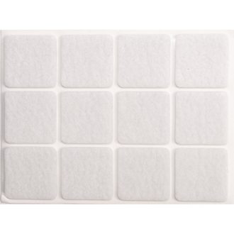   VOREL Selbstklebende, rutschfeste Möbelbeinpolster, quadratisch, weiß, 28 x 28 mm (12 Stück)