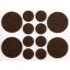 VOREL Selbstklebende, rutschfeste Möbelbeinpolster, rund, braun, Set mit 12 Stück, 20–38 mm
