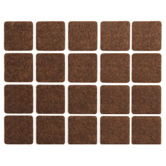  VOREL Selbstklebende, rutschfeste Möbelbeinpolster, quadratisch, braun, 20 x 20 mm (20 Stück)