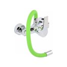 FALA Waschtischarmatur mit wandmontiertem grünem flexiblem Rohr + Zubehör