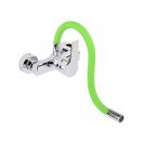 FALA Waschtischarmatur mit wandmontiertem grünem flexiblem Rohr + Zubehör