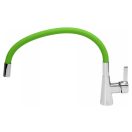 FALA Waschbeckenarmatur mit grünem flexiblem Rohr + Zubehör