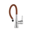 FALA Waschbeckenarmatur mit braunem flexiblem Rohr