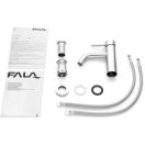 FALA Waschtischarmatur + Zubehör inox Steely1