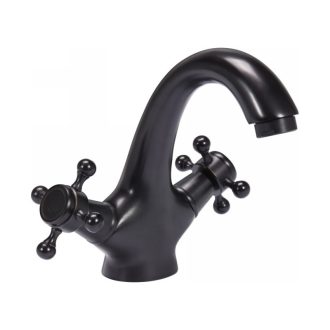 FALA Waschtischarmatur + Zubehör Retro Schwarz 1