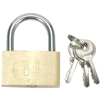Vorhängeschloss Messing 3 Schlüssel 60 mm