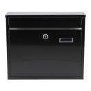VOREL Briefkasten schwarz mit 2 Schlüsseln 310 x 360 x 100 mm