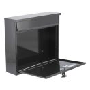 VOREL Briefkasten schwarz mit 2 Schlüsseln 310 x 360 x 100 mm