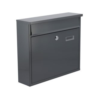 VOREL Briefkasten grau mit 2 Schlüsseln 310 x 360 x 100 mm