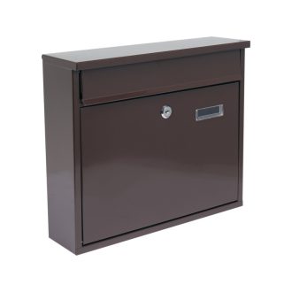 VOREL Briefkasten braun mit 2 Schlüsseln 310 x 360 x 100 mm