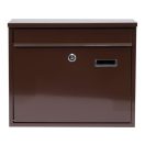 VOREL Briefkasten braun mit 2 Schlüsseln 310 x 360 x 100 mm