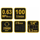 VOREL Pneumatischer Geradschleifer 1/4" 6 mm