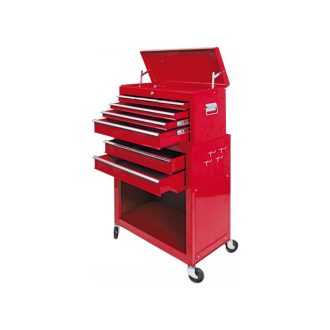 VOREL Leerer Werkzeugwagen 2-teilig 6 Schubladen