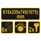 VOREL Leerer Werkzeugwagen 2-teilig 6 Schubladen