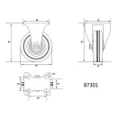 VOREL Industrierad Feste Gabel 75 mm 40 kg
