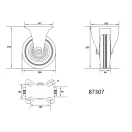 VOREL Industrierad Feste Gabel 200 mm 150 kg