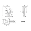 VOREL Industrierad-Schwenkgabel 100 mm 60 kg