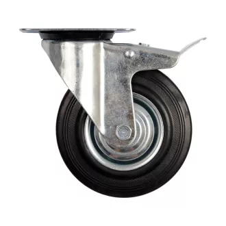 VOREL Industrierad mit Schwenkgabelbremse 100 mm 60 kg