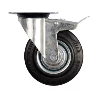 VOREL Industrierad mit Schwenkgabelbremse 125 mm 100 kg