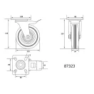 VOREL Industrierad mit Schwenkgabelbremse 125 mm 100 kg