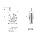VOREL Industrierad mit Schwenkbremse 75 mm 40 kg