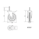 VOREL Industrie-Radschwenkgabel 200 mm 150 kg
