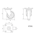 VOREL Industrierad-Schwenkgabel 50 mm 20 kg