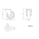VOREL Industrierad-Schwenkgabel 100 mm 45 kg